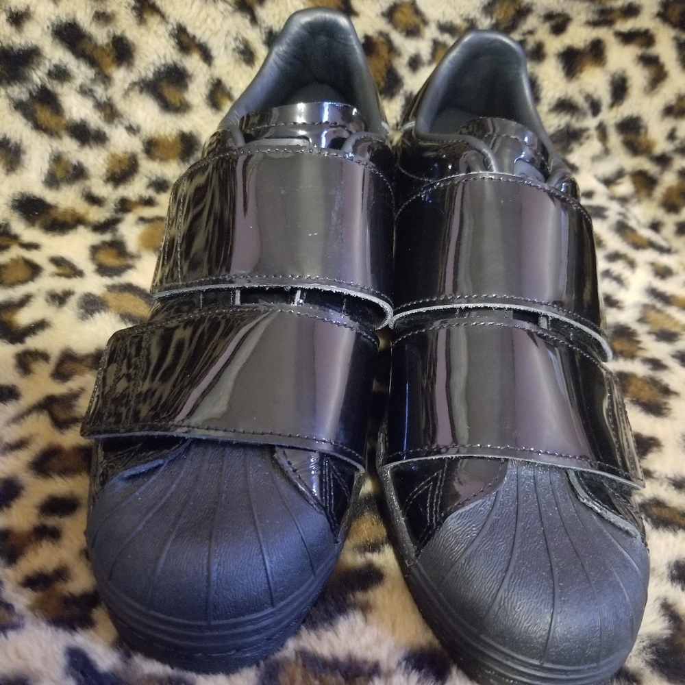 Adidas Black Patent Leather Sneaker